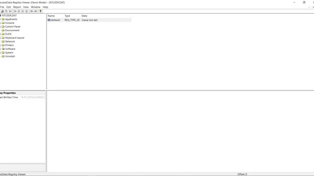 Screenshot of Registry Viewer