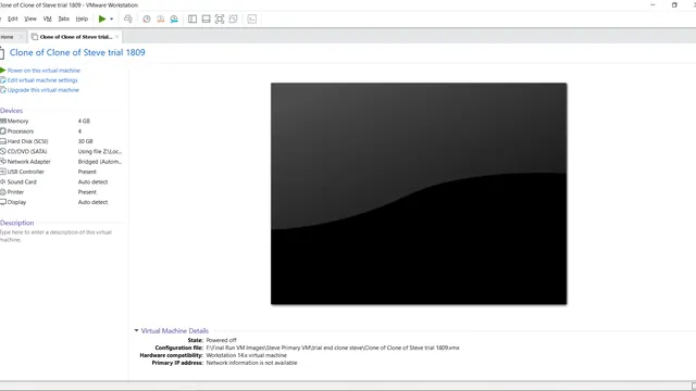 Screenshot of VMware